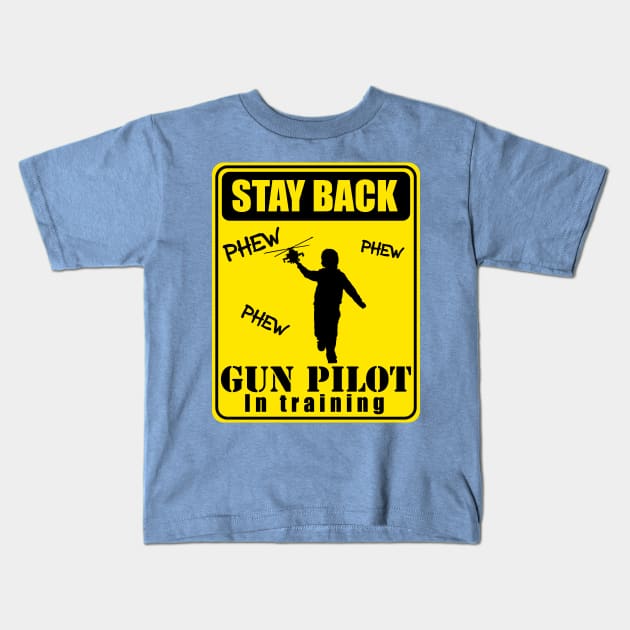 Gun Pilot - Boy Stay Back Gun Pilot in Training Kids T-Shirt by Aviation Designs